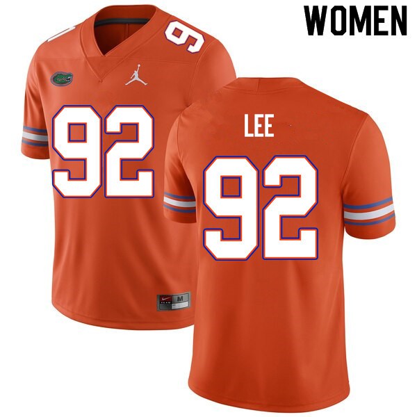 Women #92 Jalen Lee Florida Gators College Football Jerseys Orange